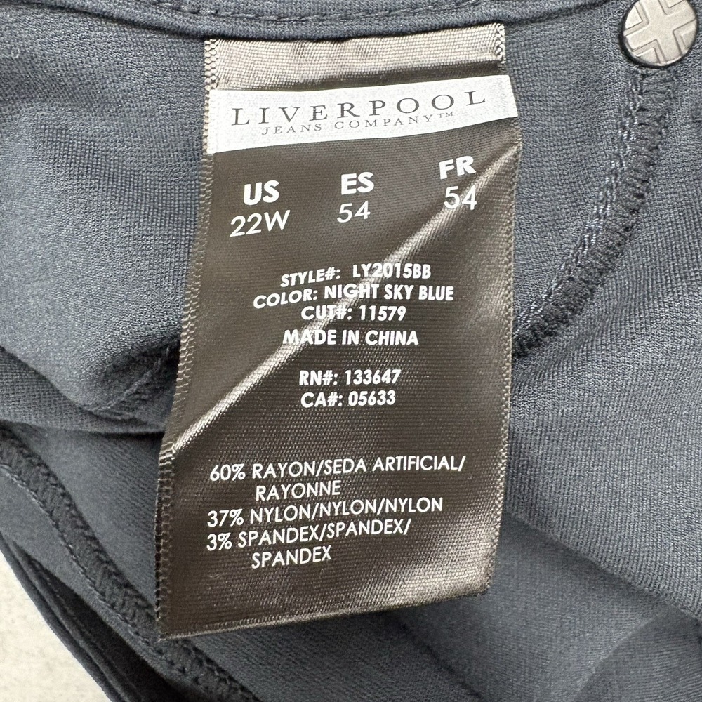 Liverpool Ponte Knit Pants Women 22W Blue Stretch Comfort Career Professional - Picture 7 of 8